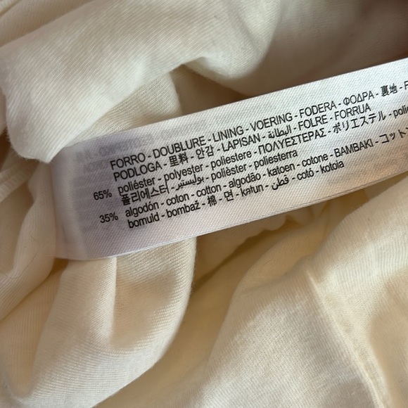 Zara Lace Floral Ivory Mini Dress Women's Sz L Spaghetti Strap Graduate Stretch - Picture 7 of 7